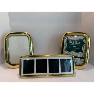 Regent Gallery Solid Brass Picture Frame Set 5x7 and Collage Gold Polished 3pc